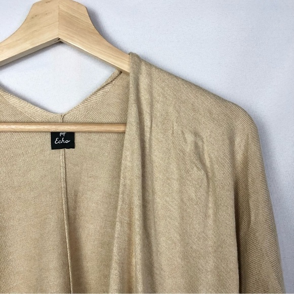 Echo Light Brown Knit Pullover Shawl Cardigan Sweater OS - Picture 4 of 4